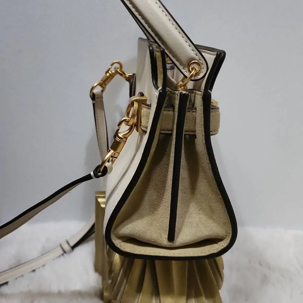 Tory Burch Petite Lee Radziwill Double Bag in Cream
